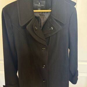 London Fog Women's Elegant Black Trench Coat